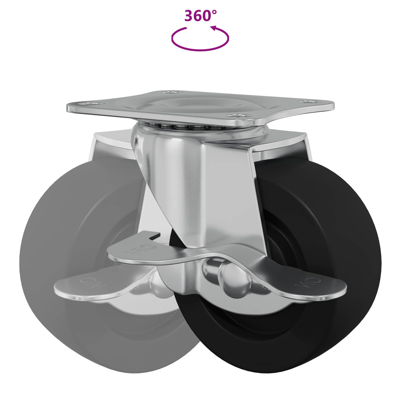 Ruota 12 pcs Nero e argento 63 x 48 x 46 mm Ferro e nylon 864761