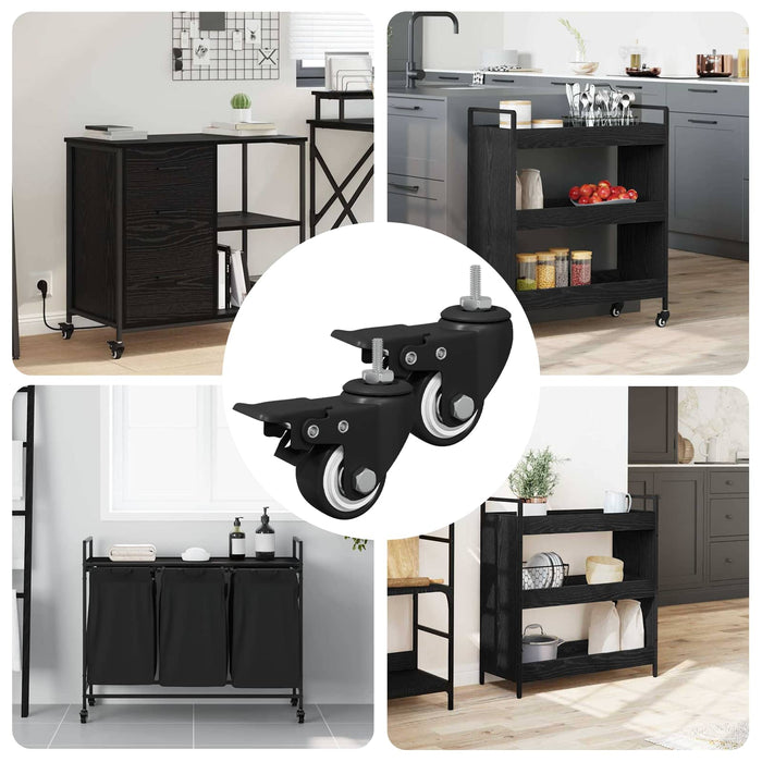 Ruote 2 pcs Nero M6 x 1.5 mm Ferro e nylon 864764