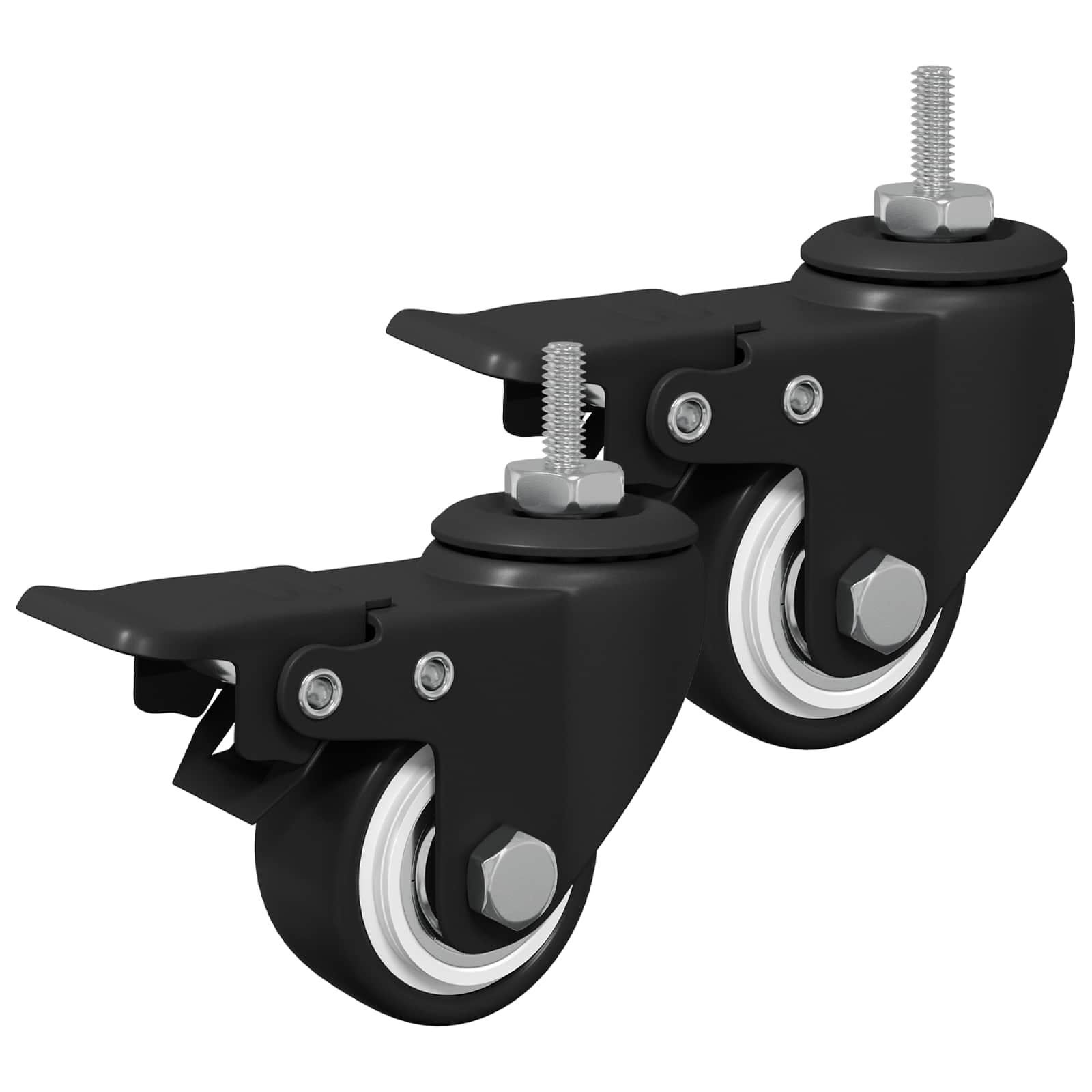 Ruote 2 pcs Nero M6 x 1.5 mm Ferro e nylon 864764