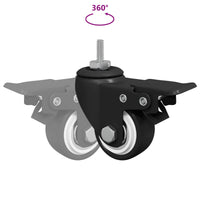 Ruote 2 pcs Nero M6 x 1.5 mm Ferro e nylon 864764