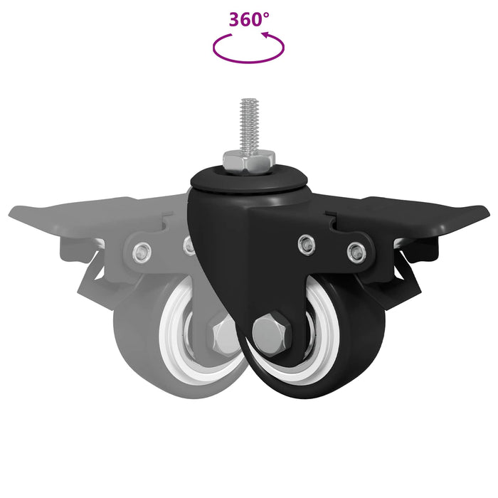 Ruote 2 pcs Nero M6 x 1.5 mm Ferro e nylon 864764