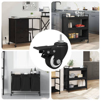 Ruote 12 pcs Nero M6 x 1.5 mm Ferro e nylon 864765