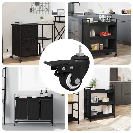 Ruote 12 pcs Nero M6 x 1.5 mm Ferro e nylon 864765