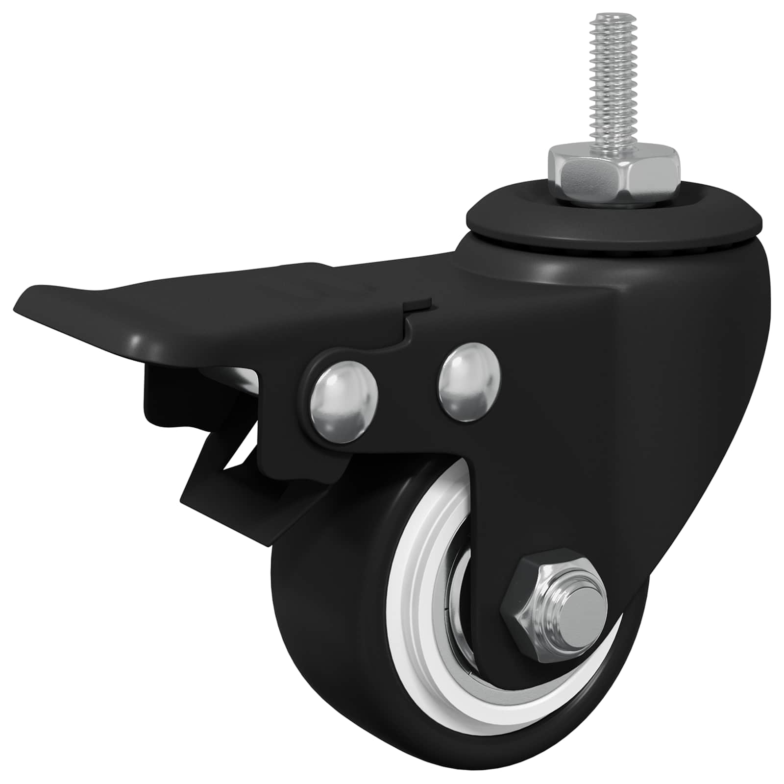 Ruote 12 pcs Nero M6 x 1.5 mm Ferro e nylon 864765