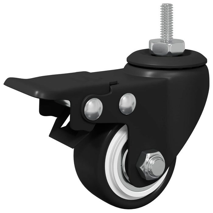 Ruote 12 pcs Nero M6 x 1.5 mm Ferro e nylon 864765