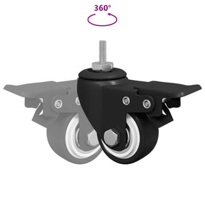 Ruote 12 pcs Nero M6 x 1.5 mm Ferro e nylon 864765