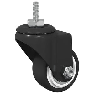 Rullo girevole 2 pcs Nero M6 mm Ferro e nylon 864766