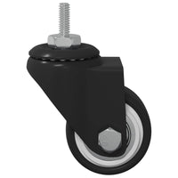 Rullo girevole 2 pcs Nero M6 mm Ferro e nylon 864766