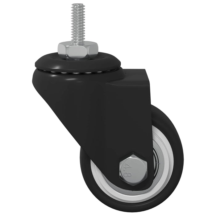 Rullo girevole 2 pcs Nero M6 mm Ferro e nylon 864766