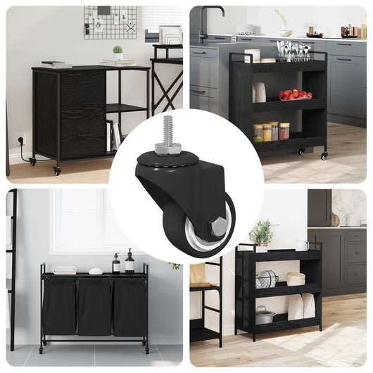 Rullo girevole 12 pcs Nero M6 mm Ferro e nylon 864767