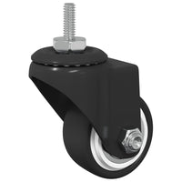 Rullo girevole 12 pcs Nero M6 mm Ferro e nylon 864767