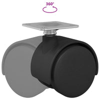 Rullo girevole 12 pcs Nero 54 mm Ferro e PP 864771