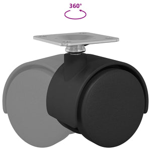 Rullo girevole 12 pcs Nero 54 mm Ferro e PP 864771