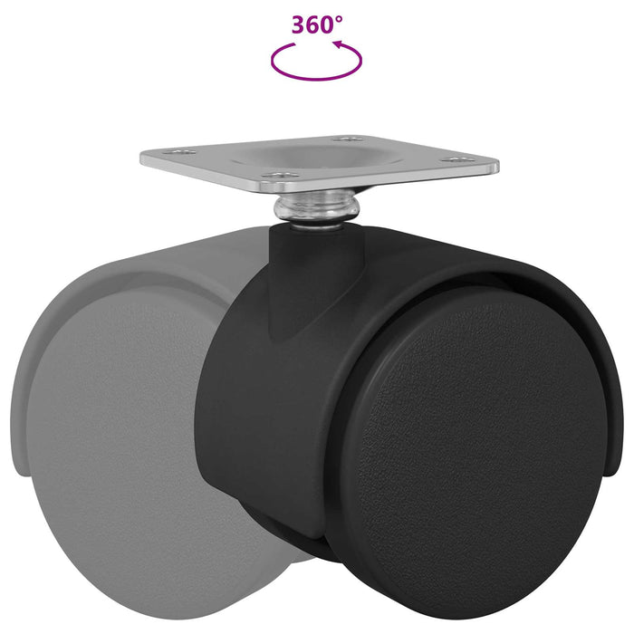 Rullo girevole 12 pcs Nero 54 mm Ferro e PP 864771