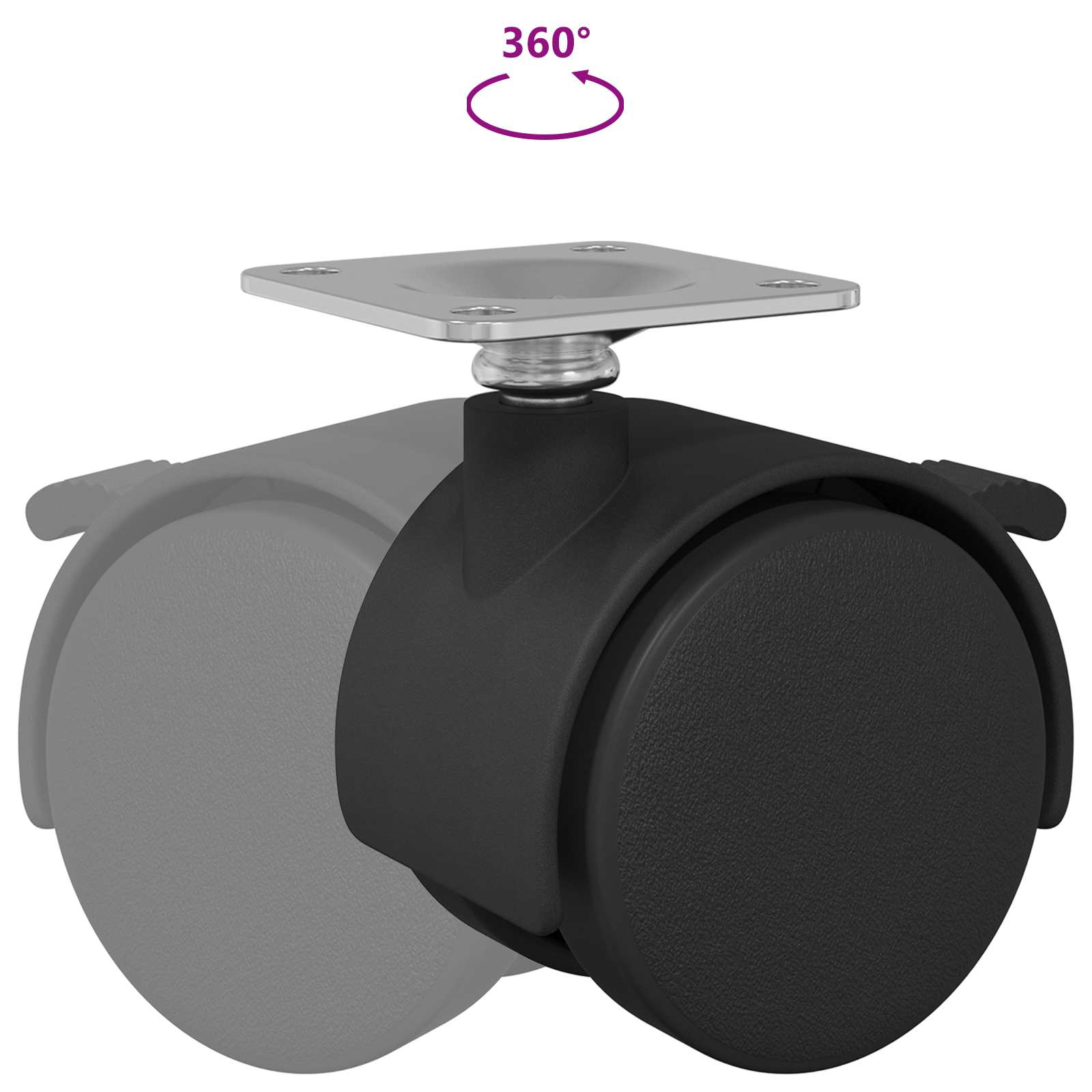 Ruota Nero Acciaio e polipropilene 864773