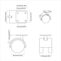 Ruota Nero Acciaio e polipropilene 864773