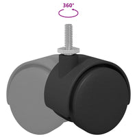 Ruota 2 pcs Nero e Argento 37,8 x 40 mm Ferro e PP 864774