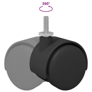 Ruota 2 pcs Nero e Argento 37,8 x 40 mm Ferro e PP 864774