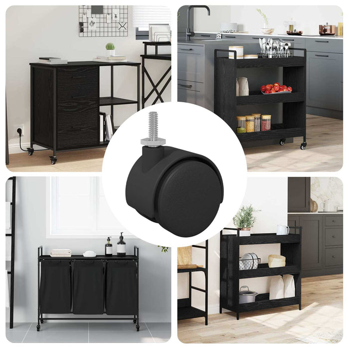 Ruota 12 pcs Nero e Argento 37,8 x 40 mm Ferro e PP 864775