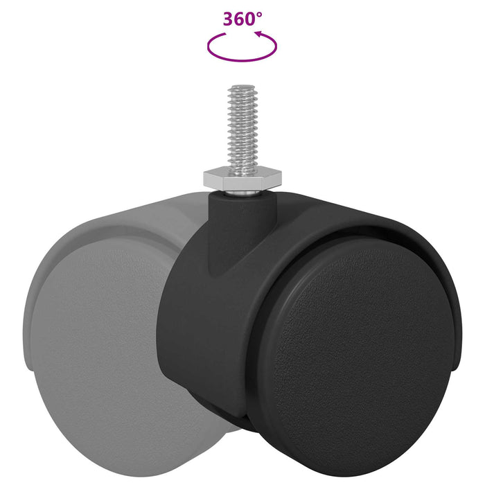 Ruota 12 pcs Nero e Argento 37,8 x 40 mm Ferro e PP 864775