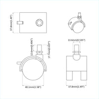 Ruota 12 pcs Nero e Argento 37,8 x 40 mm Ferro e PP 864775