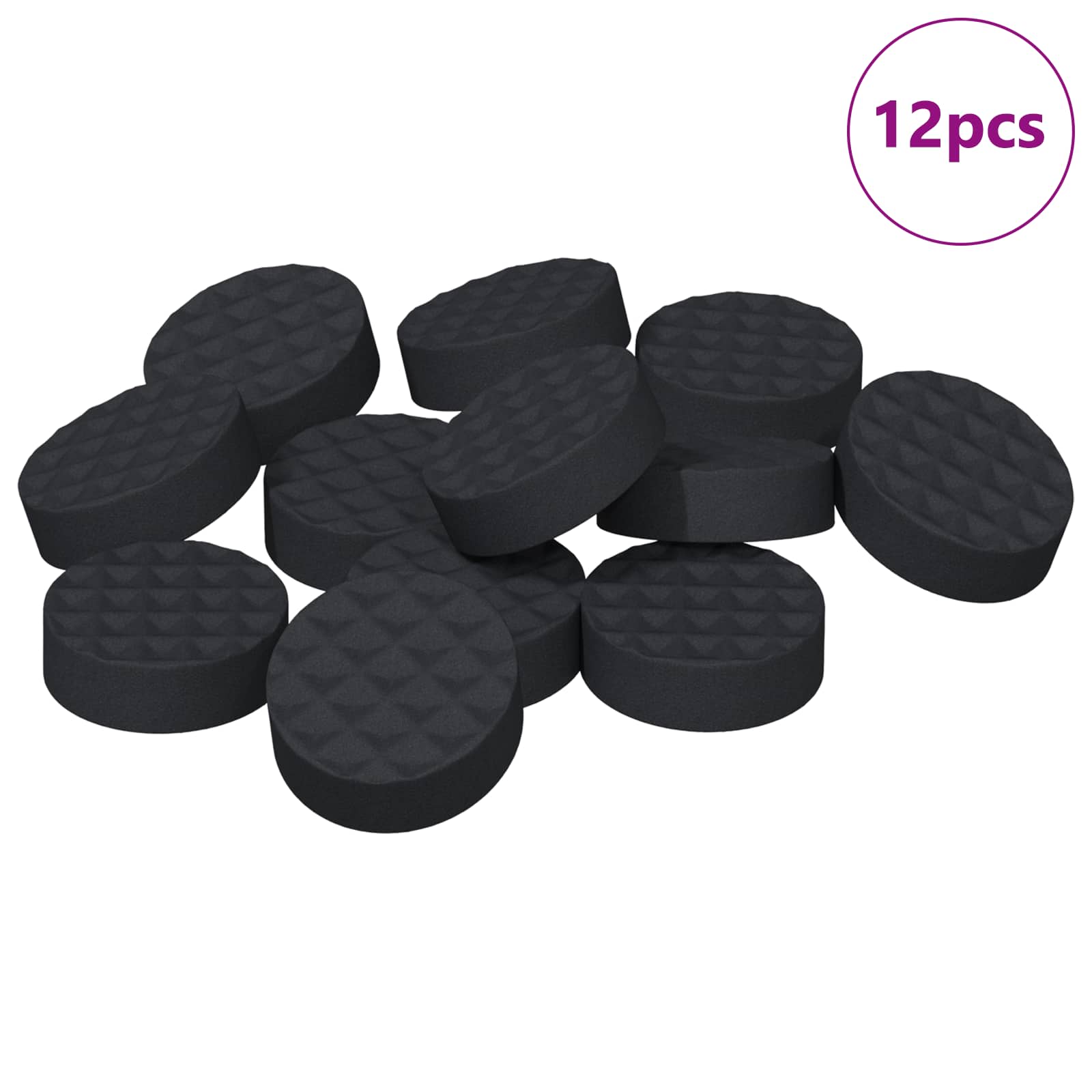 Pannelli per Piedi di Mobili 12 pcs Nero Ø 14 x 4 mm EVA 864827