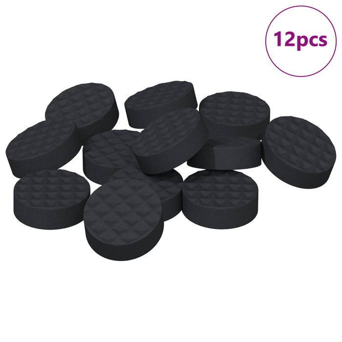 Pannelli per Piedi di Mobili 12 pcs Nero Ø 14 x 4 mm EVA 864827