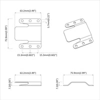 Staffa di Montaggio Flush 2 pcs Argento 75 x 66 mm Acciaio 864837