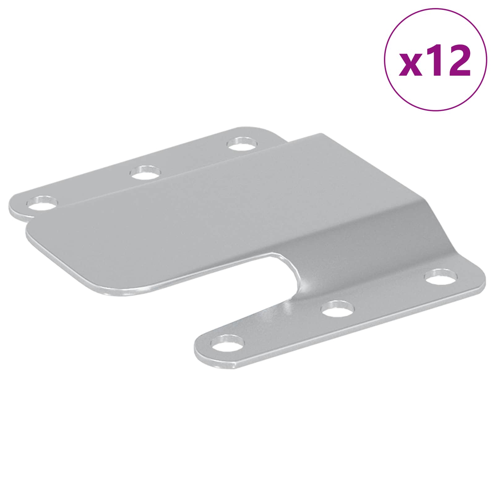 Staffa di Montaggio Flush 12 pcs Argento 75 x 66 mm Acciaio 864838