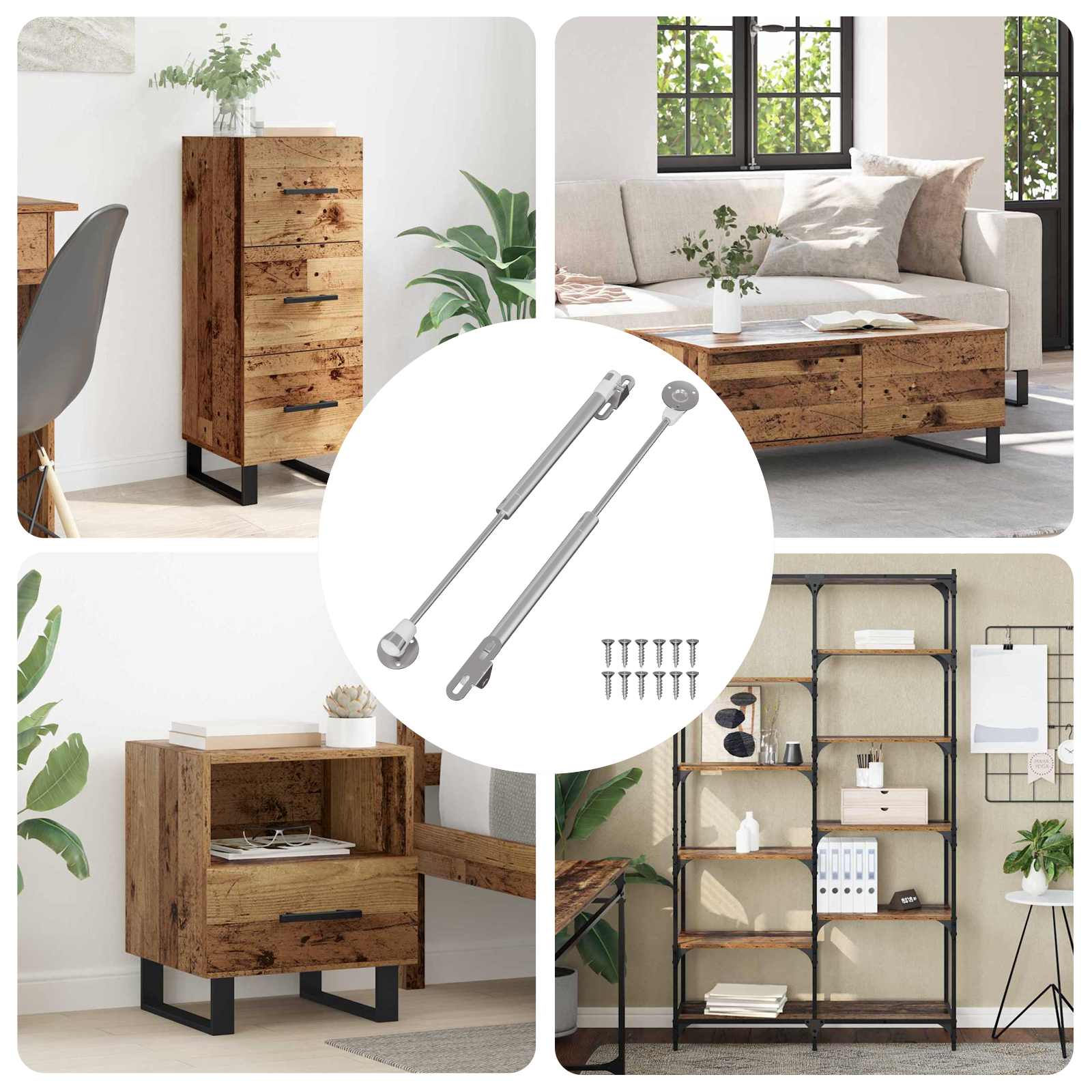 Molla Gas Idraulica 2 pcs Argento 280 x 17 x 16 mm PP e Ferro 864842