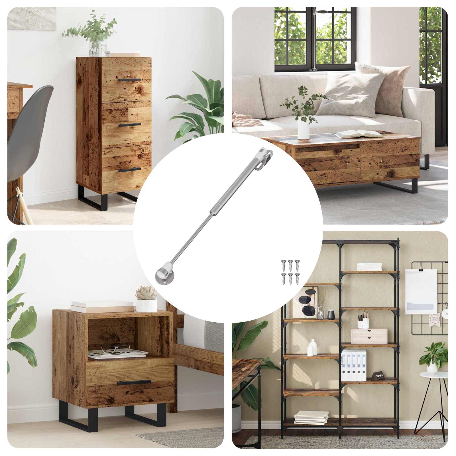 Molla Gas Idraulica 12 pcs Argento 280 x 17 x 16 mm PP e Ferro 864843