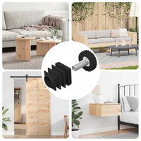 Livellatori per Mobili Regolabile 12 pcs Nero M6 PP 864854