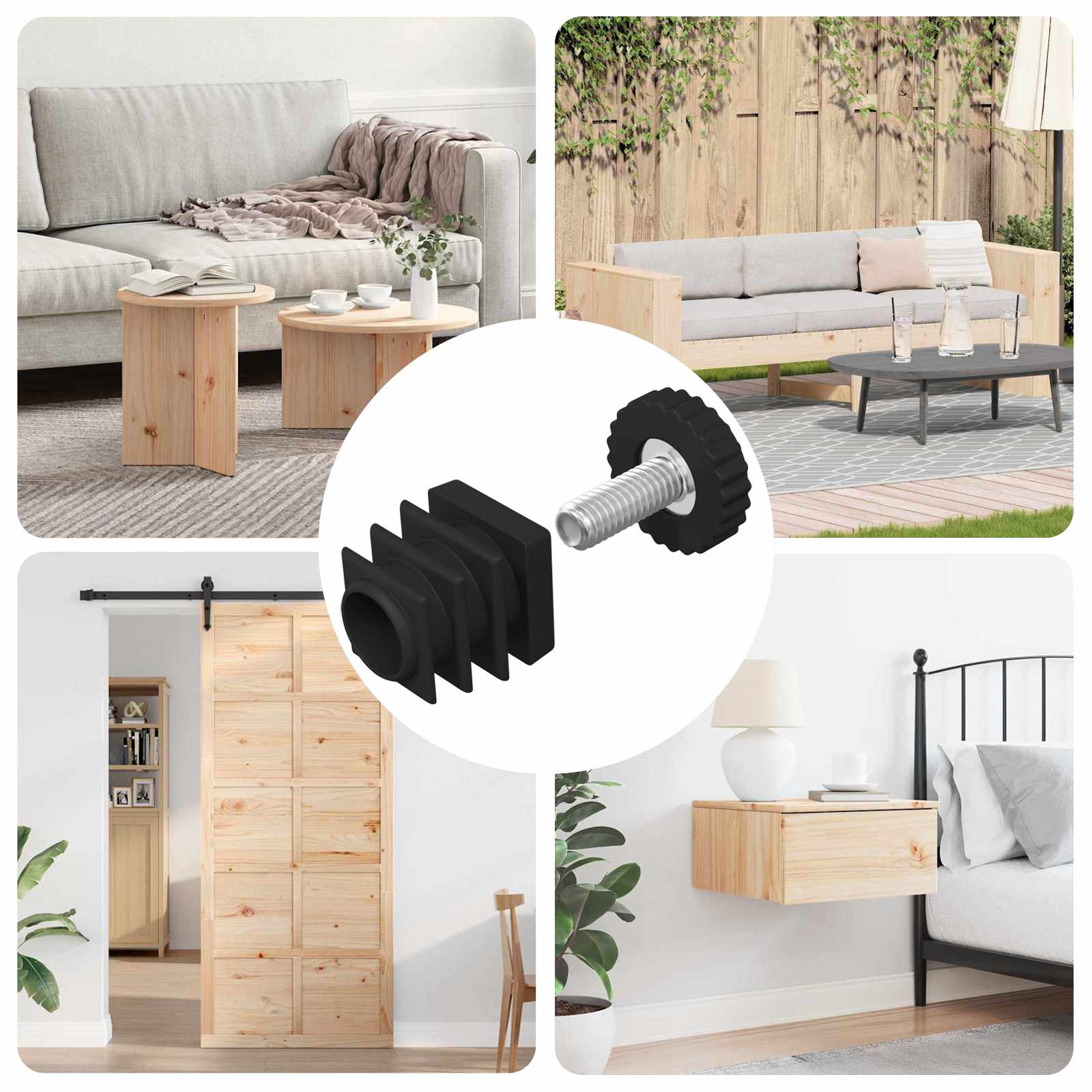 Livellatori per Mobili Regolabile 1895 pcs Nero PP 864855