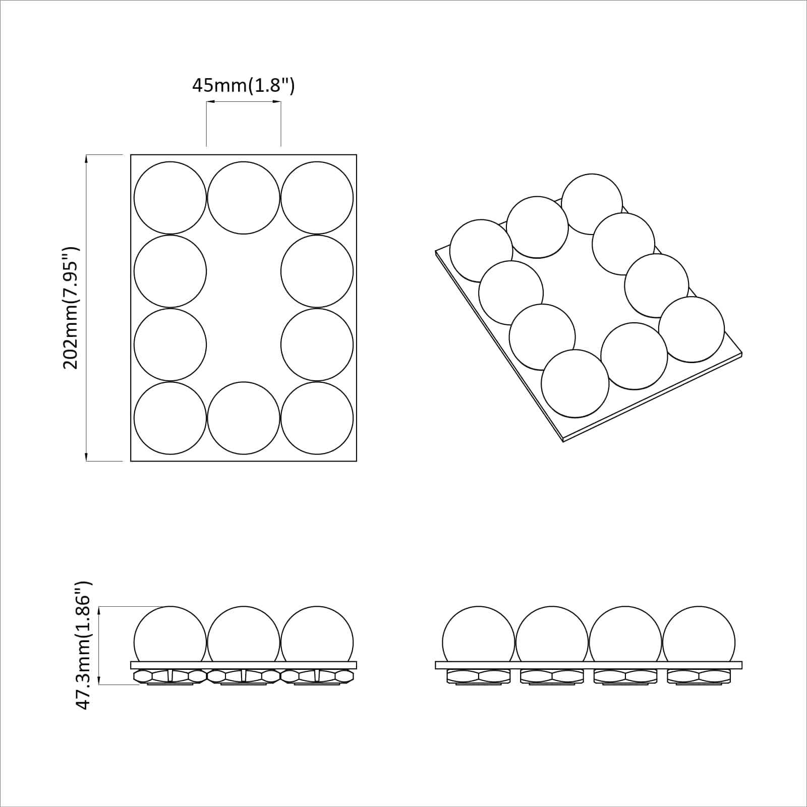 Luci per Specchio Bianco 4.5 x 4.5 x 4.8 cm Plastica 864914