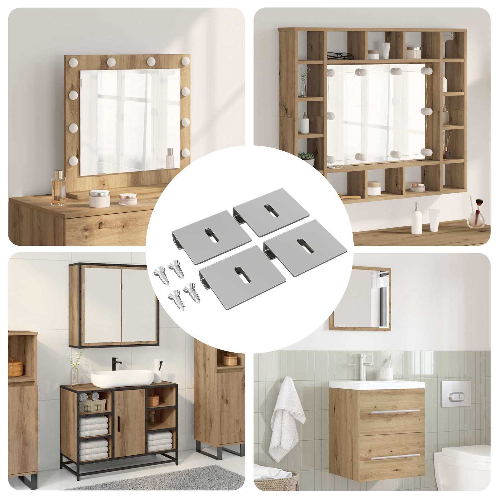 Supporto per Specchio 12 pcs Nichel 35 x 30 x 8,3 mm Acciaio 865023