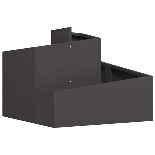 Vaso da giardino-Fioriera Esterno-Contenitore per Piante Nero 60 x 60 x 50 cm Acciaio laminato a freddo