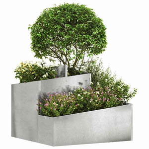 Vaso per Giardino  60x60x50 cm in Acciaio Inossidabile 873575