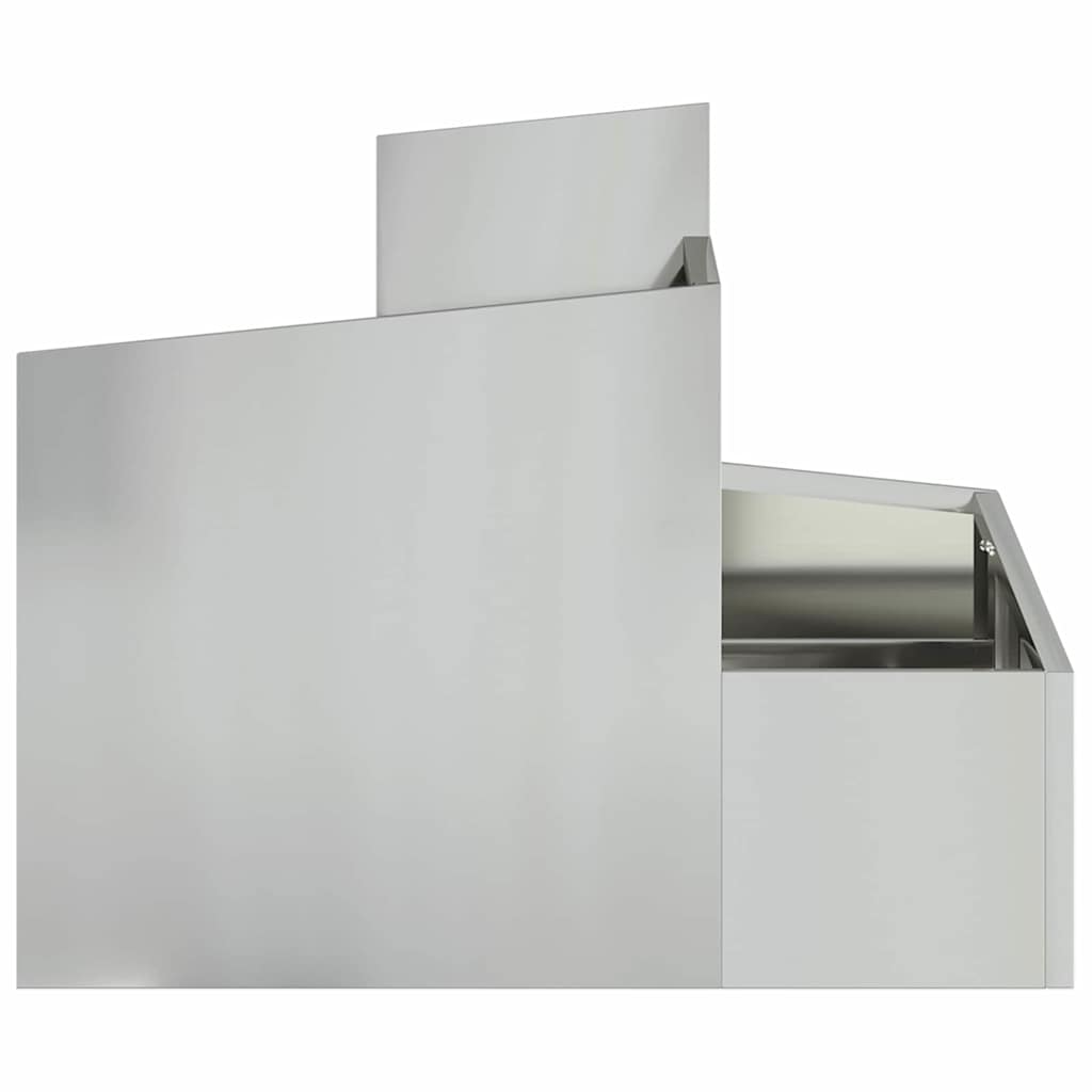 Vaso da Giardino 60x60x50 cm in Acciaio Zincato di 873576