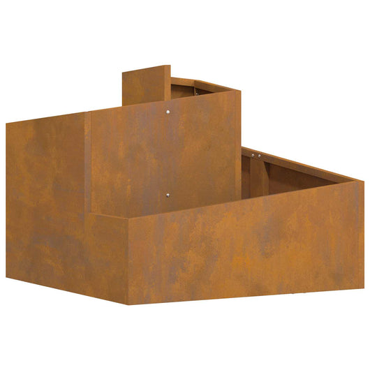 Vaso da giardino-Fioriera Esterno-Contenitore per Piante Marrone 60 x 60 x 50 cm Acciaio CorTen