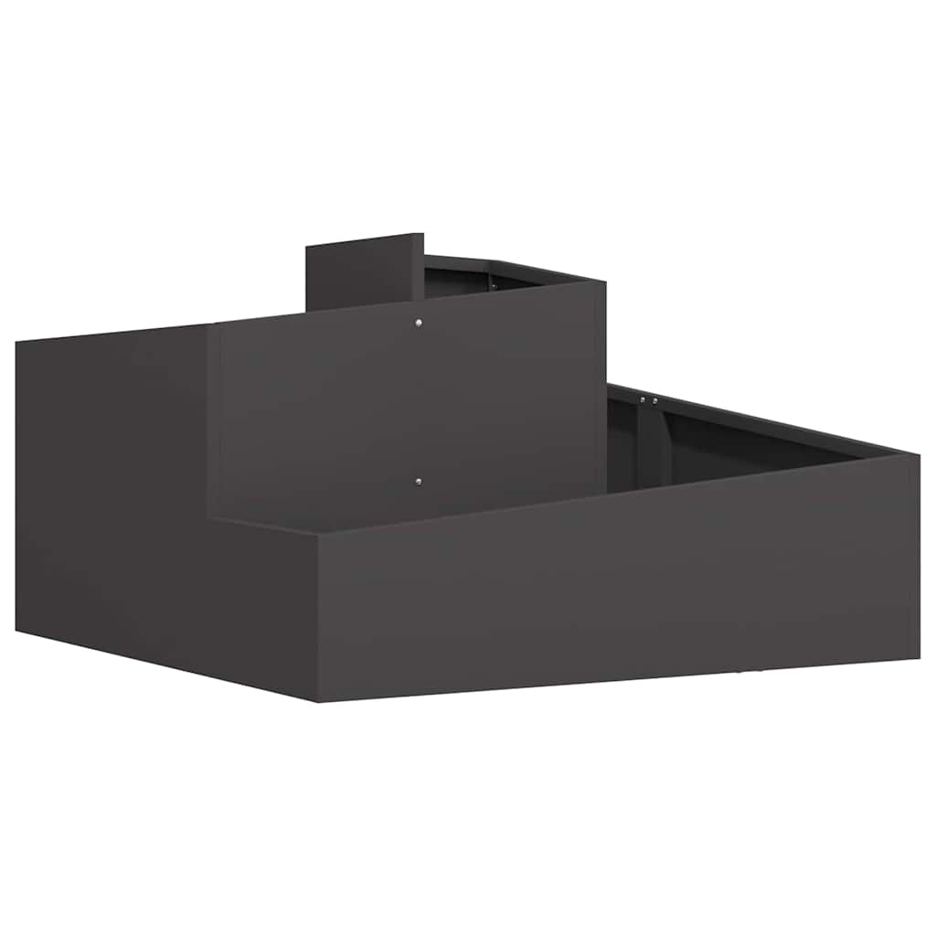 Vaso da giardino-Fioriera Esterno-Contenitore per Piante Nero 80 x 80 x 50 cm Acciaio laminato a freddo