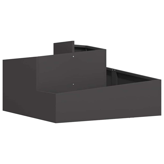 Vaso da giardino-Fioriera Esterno-Contenitore per Piante Nero 80 x 80 x 50 cm Acciaio laminato a freddo