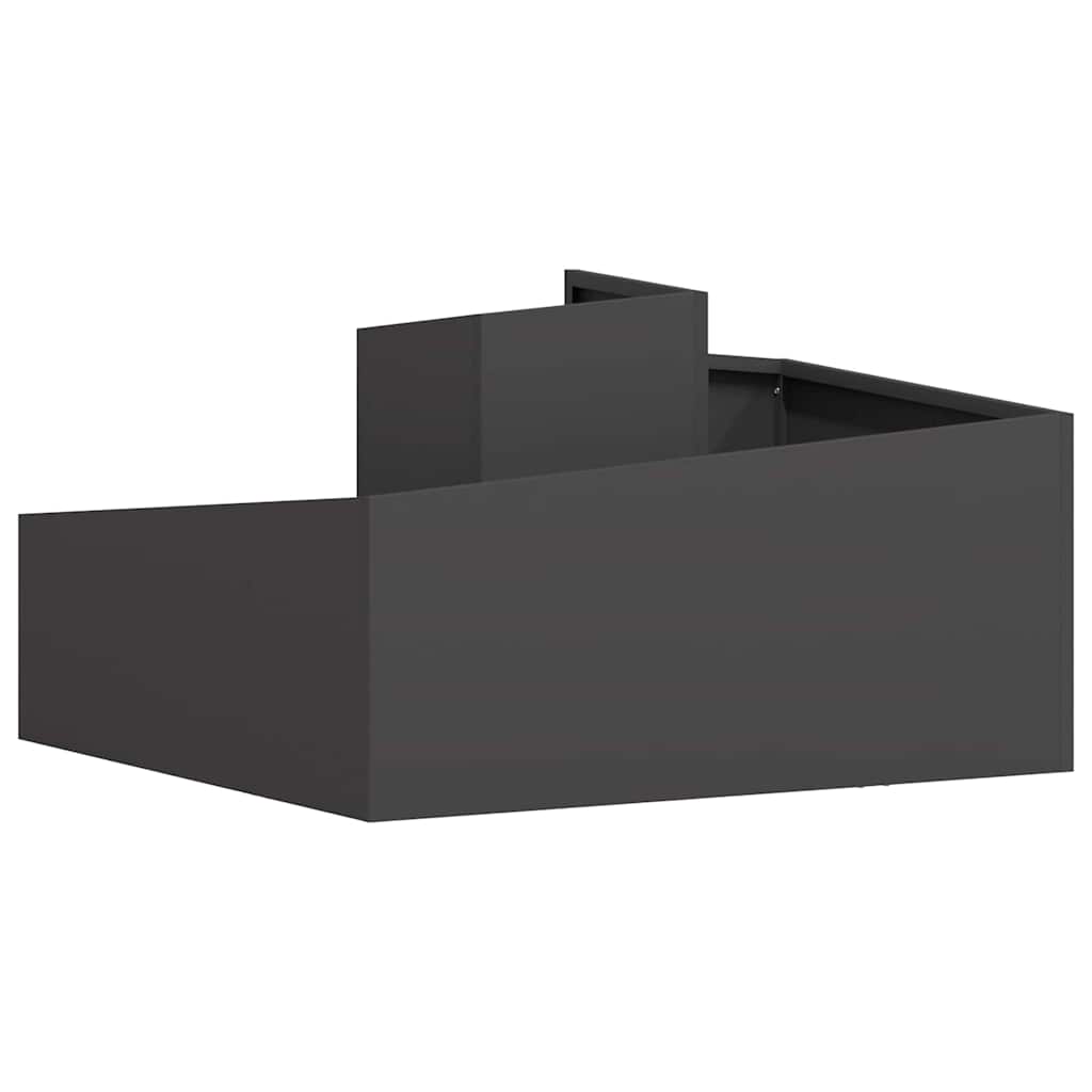 Vaso da giardino-Fioriera Esterno-Contenitore per Piante Nero 80 x 80 x 50 cm Acciaio laminato a freddo