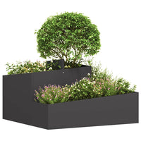 Vaso da giardino-Fioriera Esterno-Contenitore per Piante Nero 80 x 80 x 50 cm Acciaio laminato a freddo
