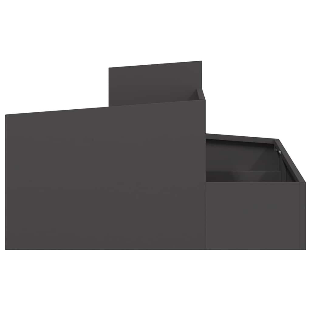 Vaso da giardino-Fioriera Esterno-Contenitore per Piante Nero 80 x 80 x 50 cm Acciaio laminato a freddo