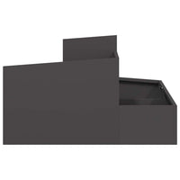Vaso da giardino-Fioriera Esterno-Contenitore per Piante Nero 80 x 80 x 50 cm Acciaio laminato a freddo