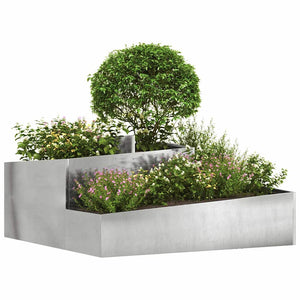Vaso da giardino  100x100x50 cm in acciaio inox 873589