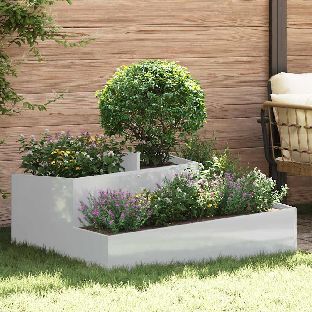 Vaso da giardino Argento 100 x 100 x 50 cm Acciaio zincato 873590
