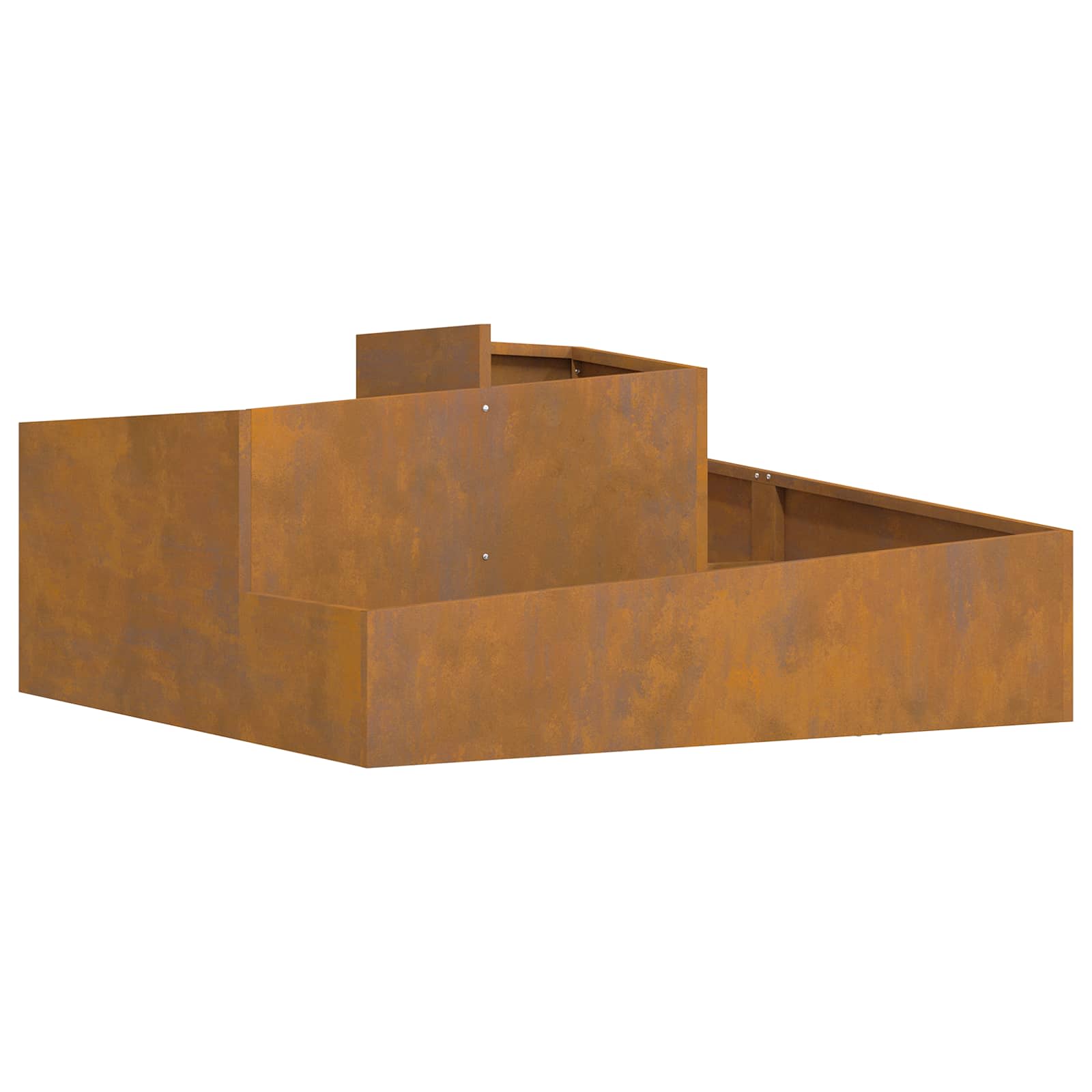 Vaso da giardino-Fioriera Esterno-Contenitore per Piante Marrone 100 x 100 x 50 cm Acciaio CorTen