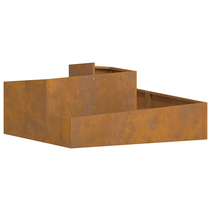 Vaso da giardino-Fioriera Esterno-Contenitore per Piante Marrone 100 x 100 x 50 cm Acciaio CorTen