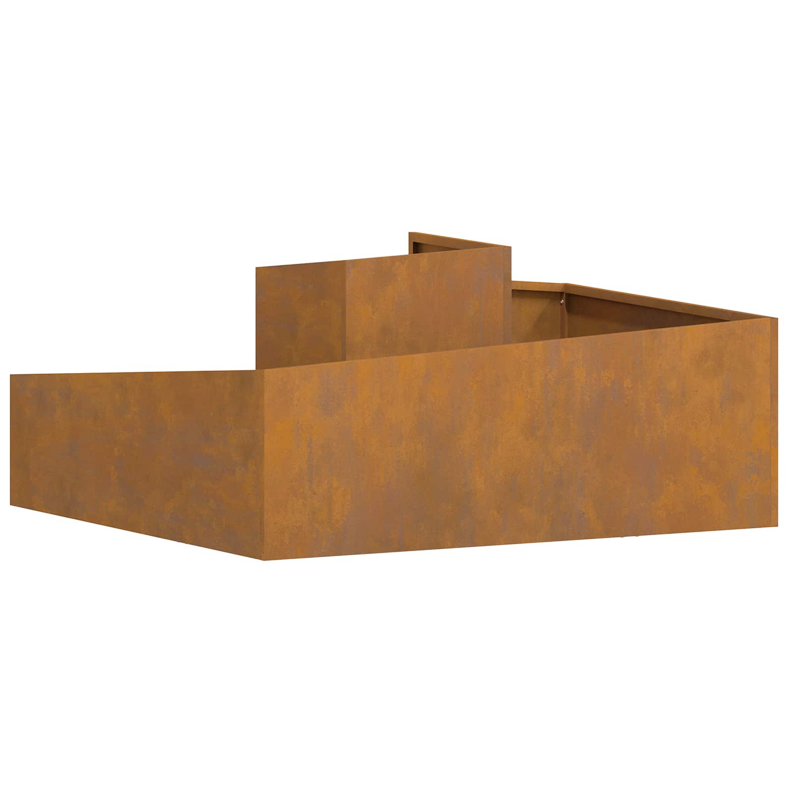 Vaso da giardino-Fioriera Esterno-Contenitore per Piante Marrone 100 x 100 x 50 cm Acciaio CorTen
